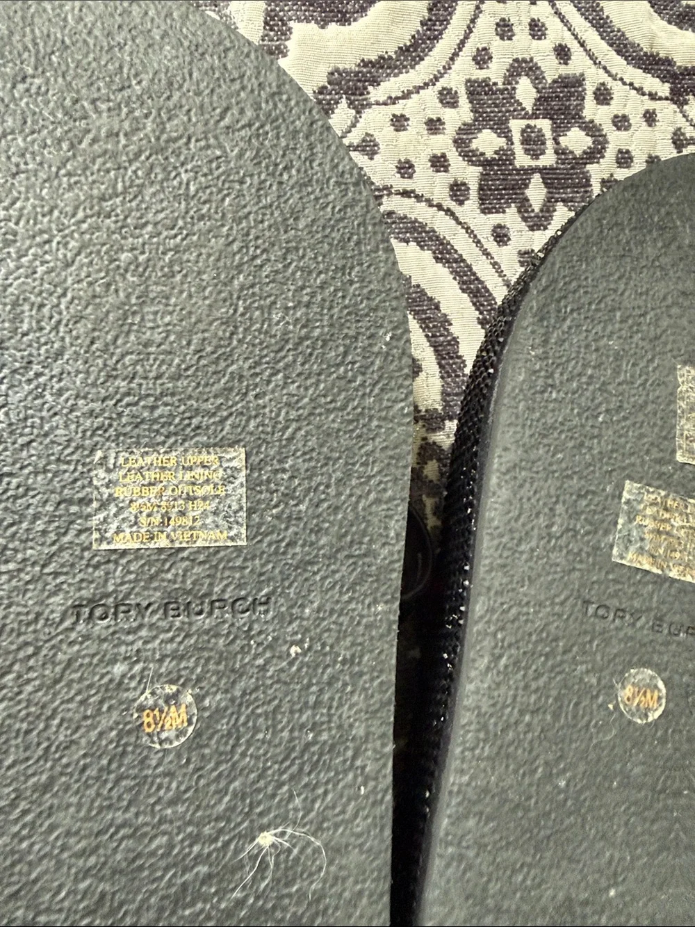 Tory Burch Black Leather Beaded Slide Sandals